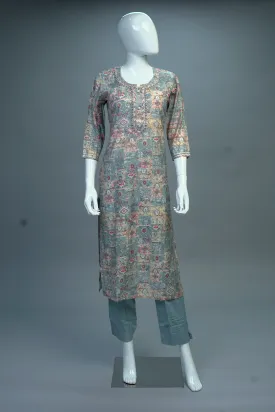 Ash Floral Kurta & Pant Set