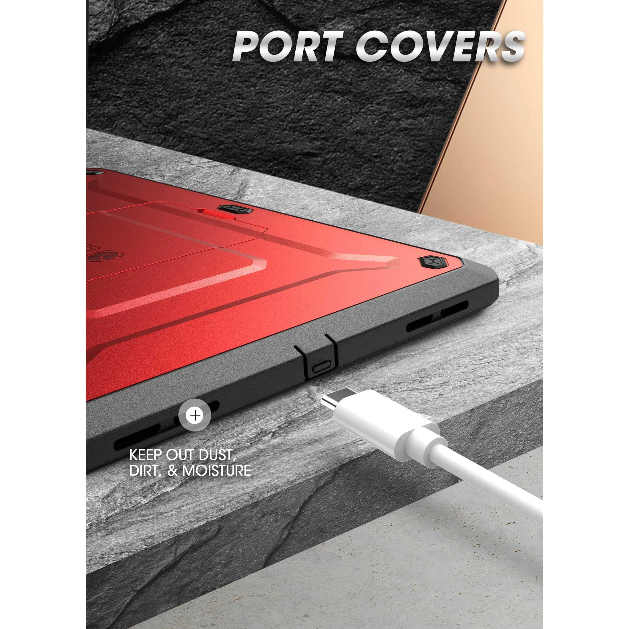 iPad 10.9" 2022 Unicorn Beetle PRO Rugged Kickstand Case-Metallic Red