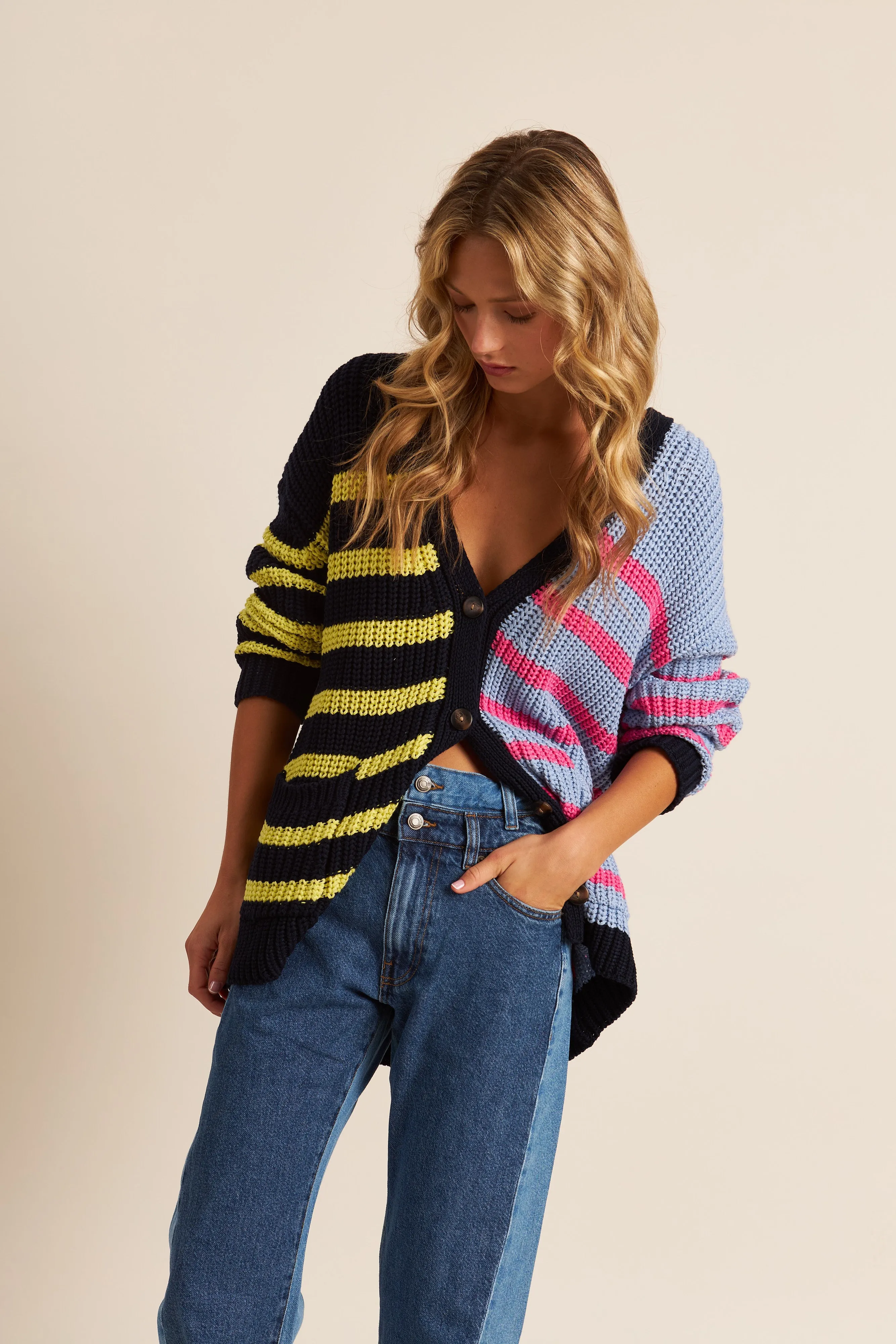 John & Jenn Raz Cardigan | Coastal Stripe