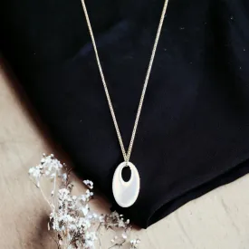 LUCKY BRAND Long Oval Pendant Necklace