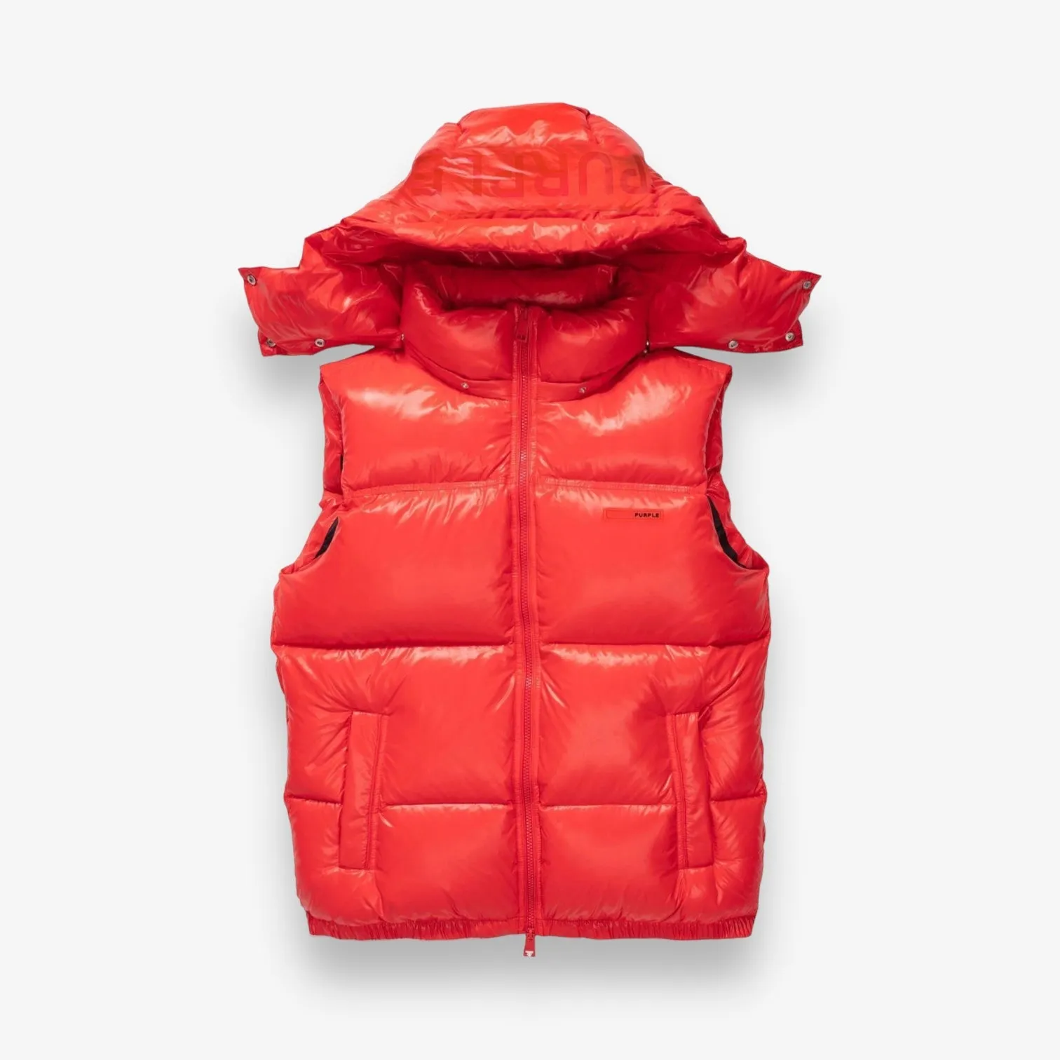 Purple Brand Nylon Puffer Vest Red